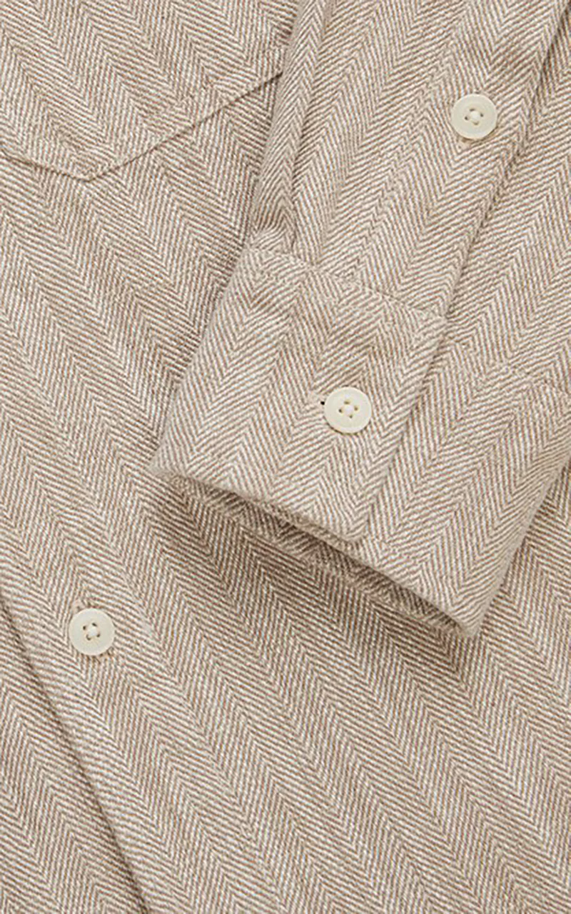 Camp Shirt HBT Cotton/Linen Ecru - Image 3