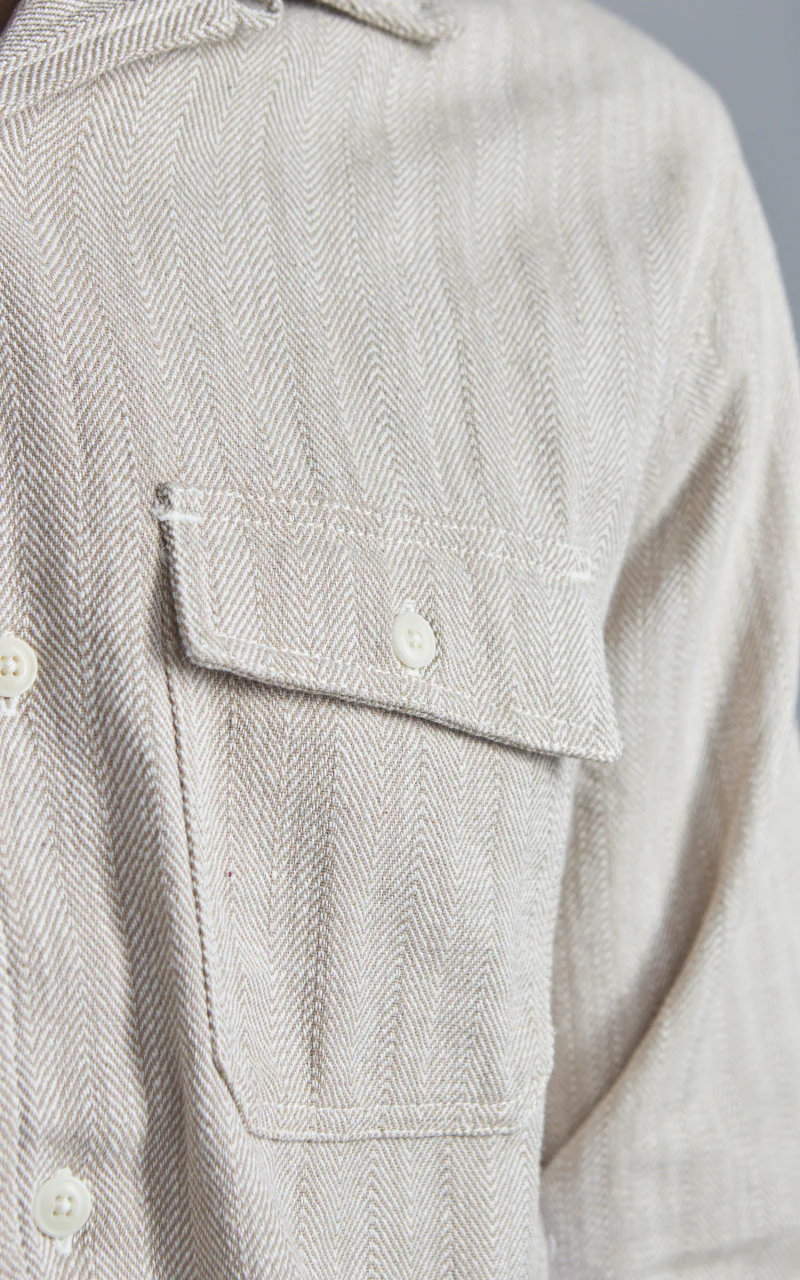 Camp Shirt HBT Cotton/Linen Ecru - Image 4