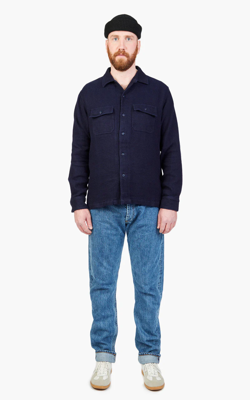 3sixteen Camp Shirt HBT Handloom Navy - Image 2