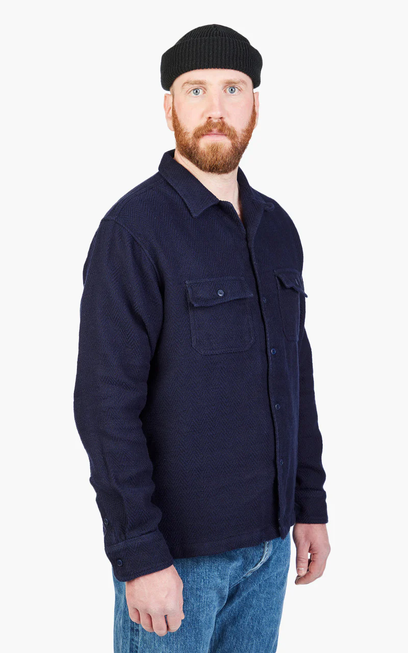 3sixteen Camp Shirt HBT Handloom Navy - Image 5