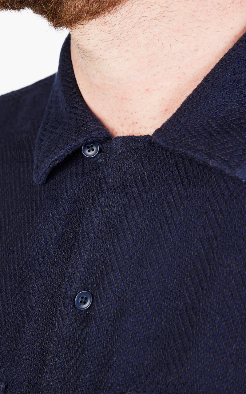 3sixteen Camp Shirt HBT Handloom Navy - Image 8