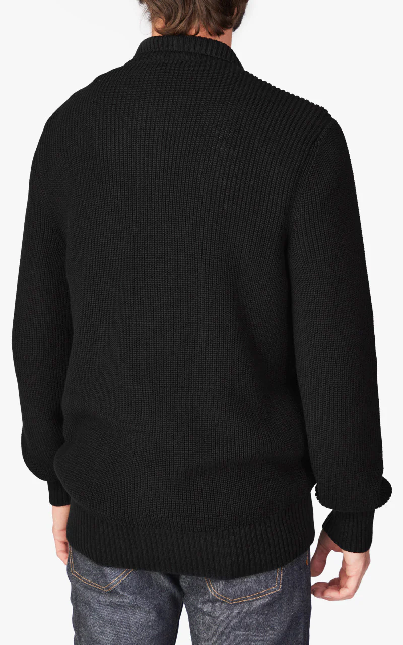 3sixteen Cotton Collared Cardigan Black - Image 6