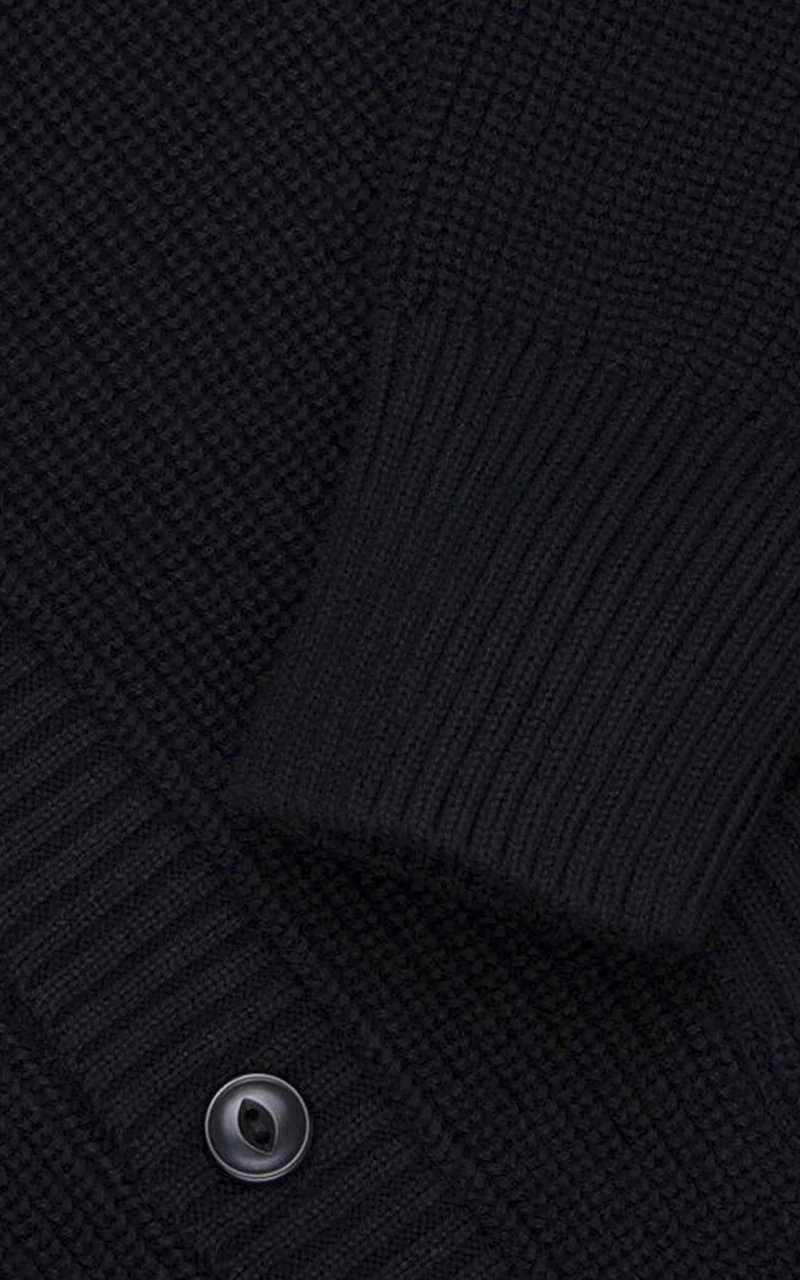 3sixteen Cotton Collared Cardigan Black - Image 8
