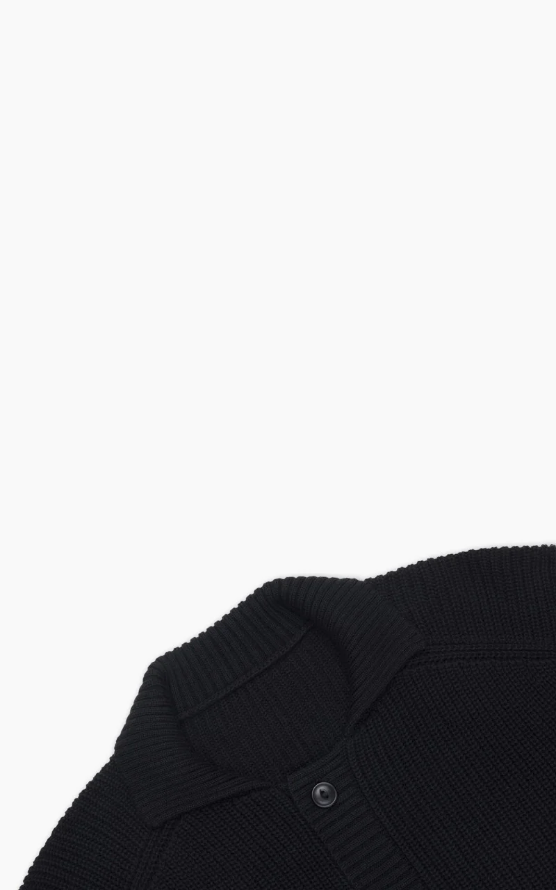 3sixteen Cotton Collared Cardigan Black - Image 9