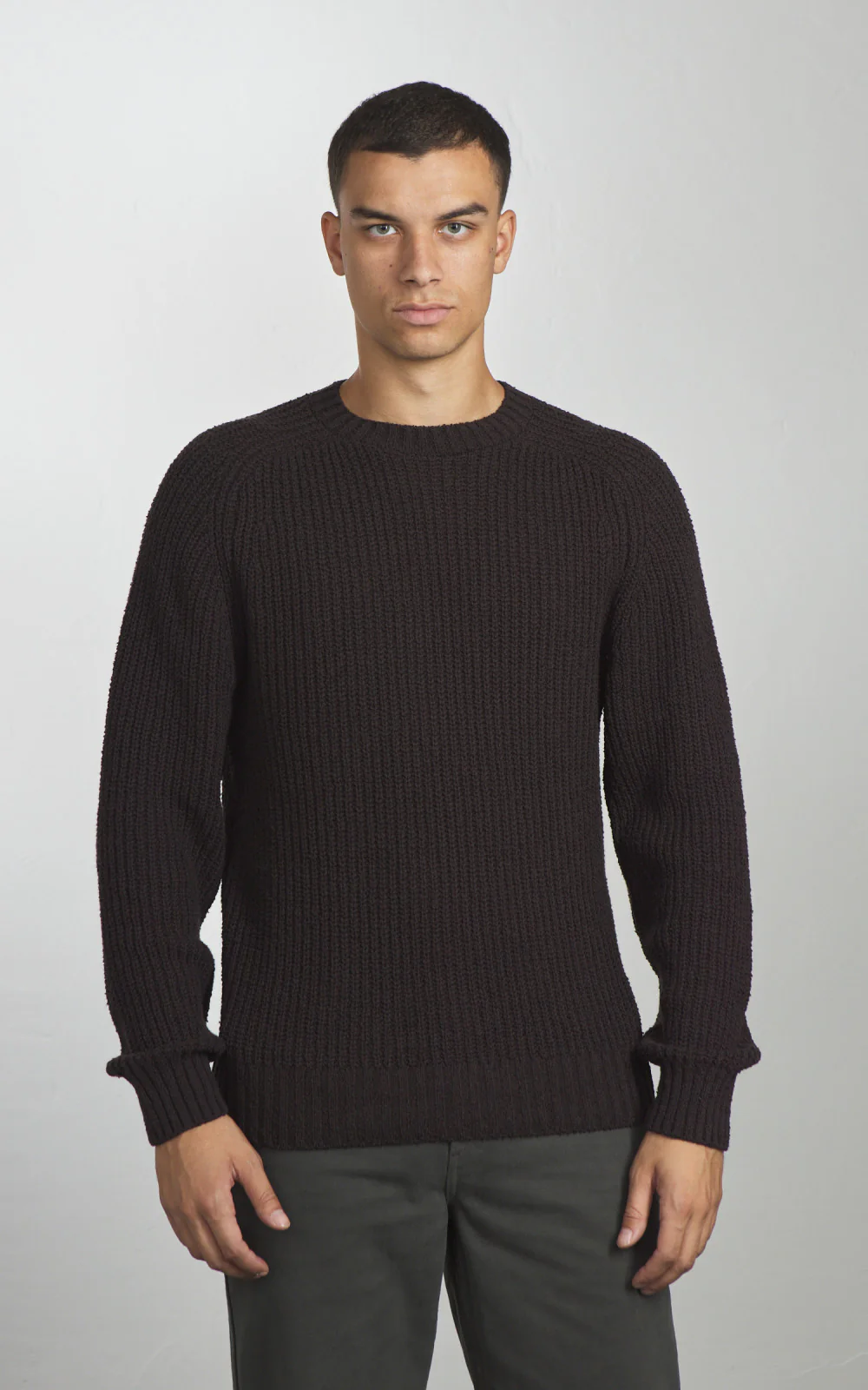 3sixteen Cotton Crewneck Sweater Boucle Bark - Image 2