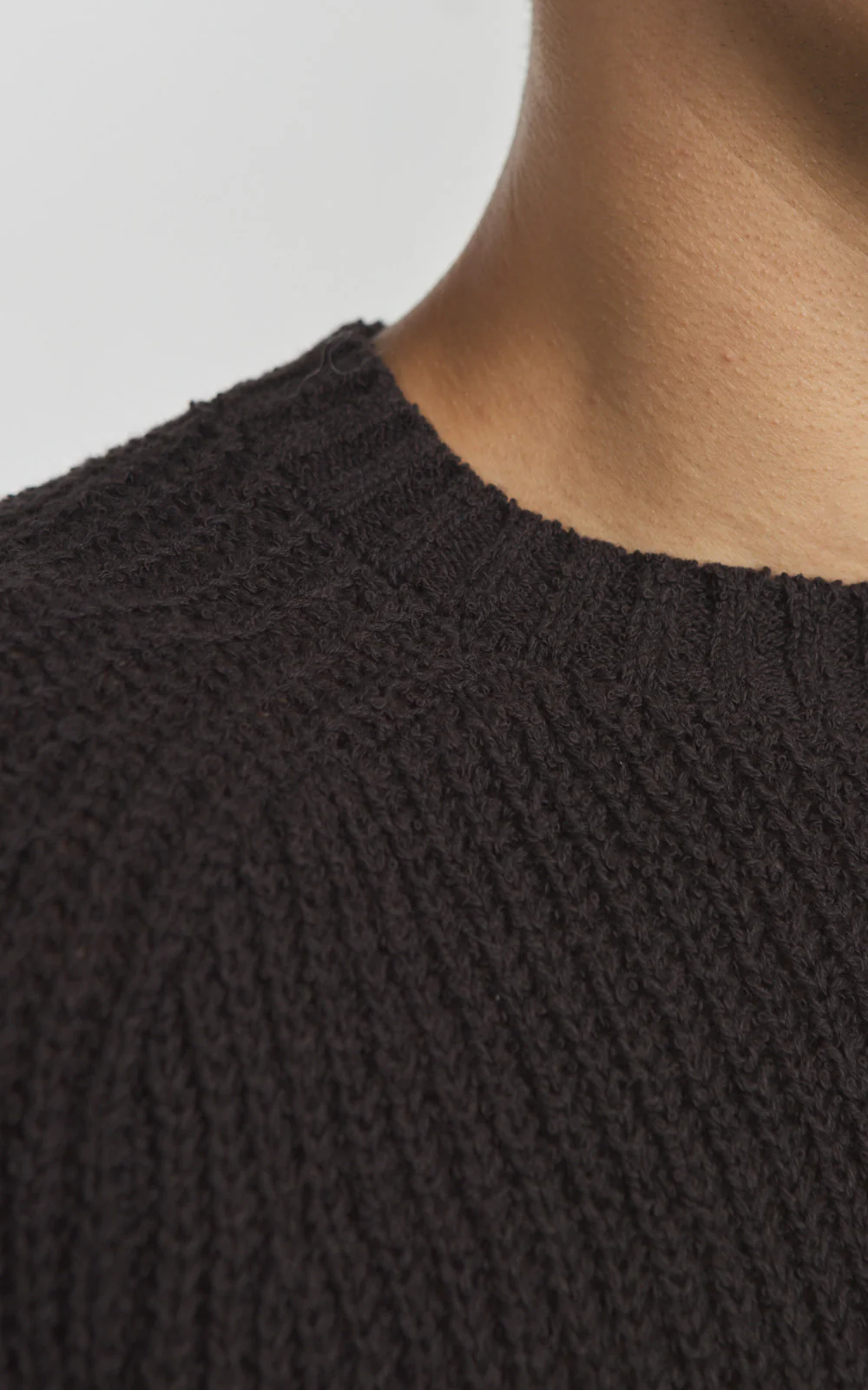 3sixteen Cotton Crewneck Sweater Boucle Bark - Image 5