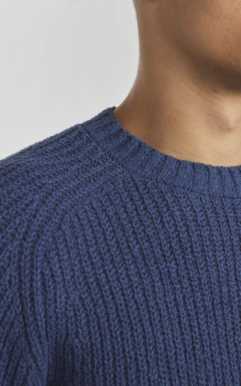 3sixteen Cotton Crewneck Sweater Boucle Lapis - Image 3