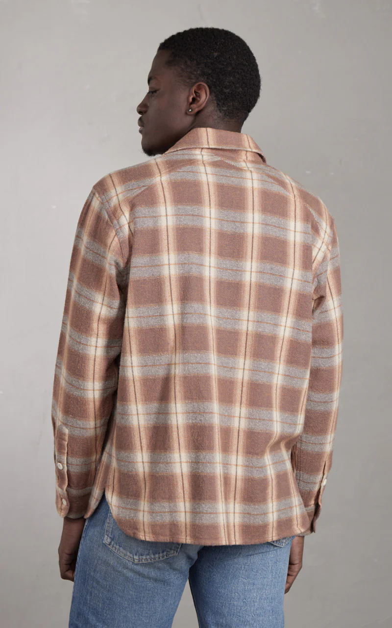 Crosscut Flannel Check Tobacco/Ecru Brush - Image 5