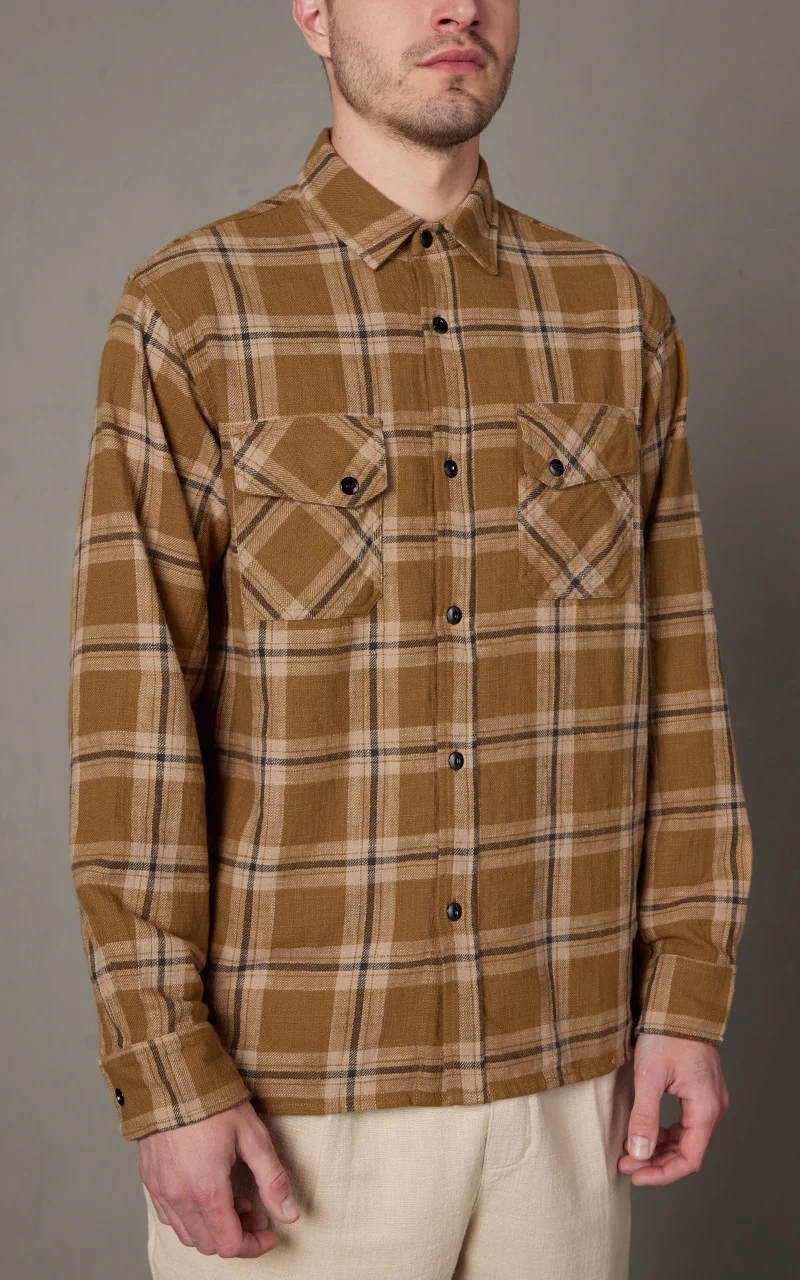 3sixteen Crosscut Flannel Coyote Slub Check - Image 3