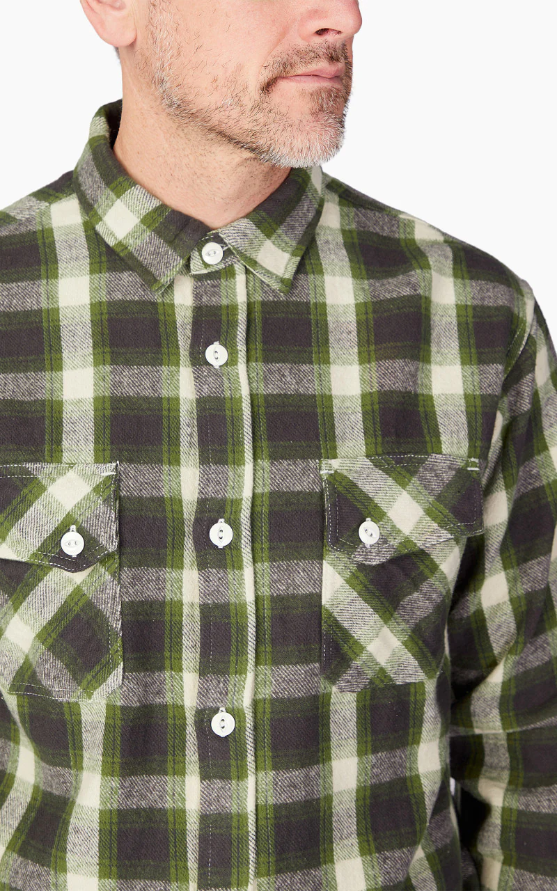 3sixteen Crosscut Flannel Emerald Shaggy Check - Image 4