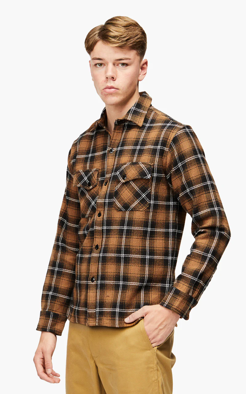 3sixteen Crosscut Flannel Shirt Sienna Plaid - Image 4