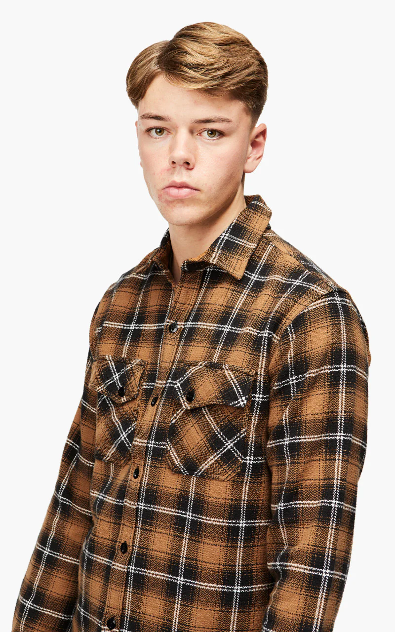 3sixteen Crosscut Flannel Shirt Sienna Plaid - Image 6