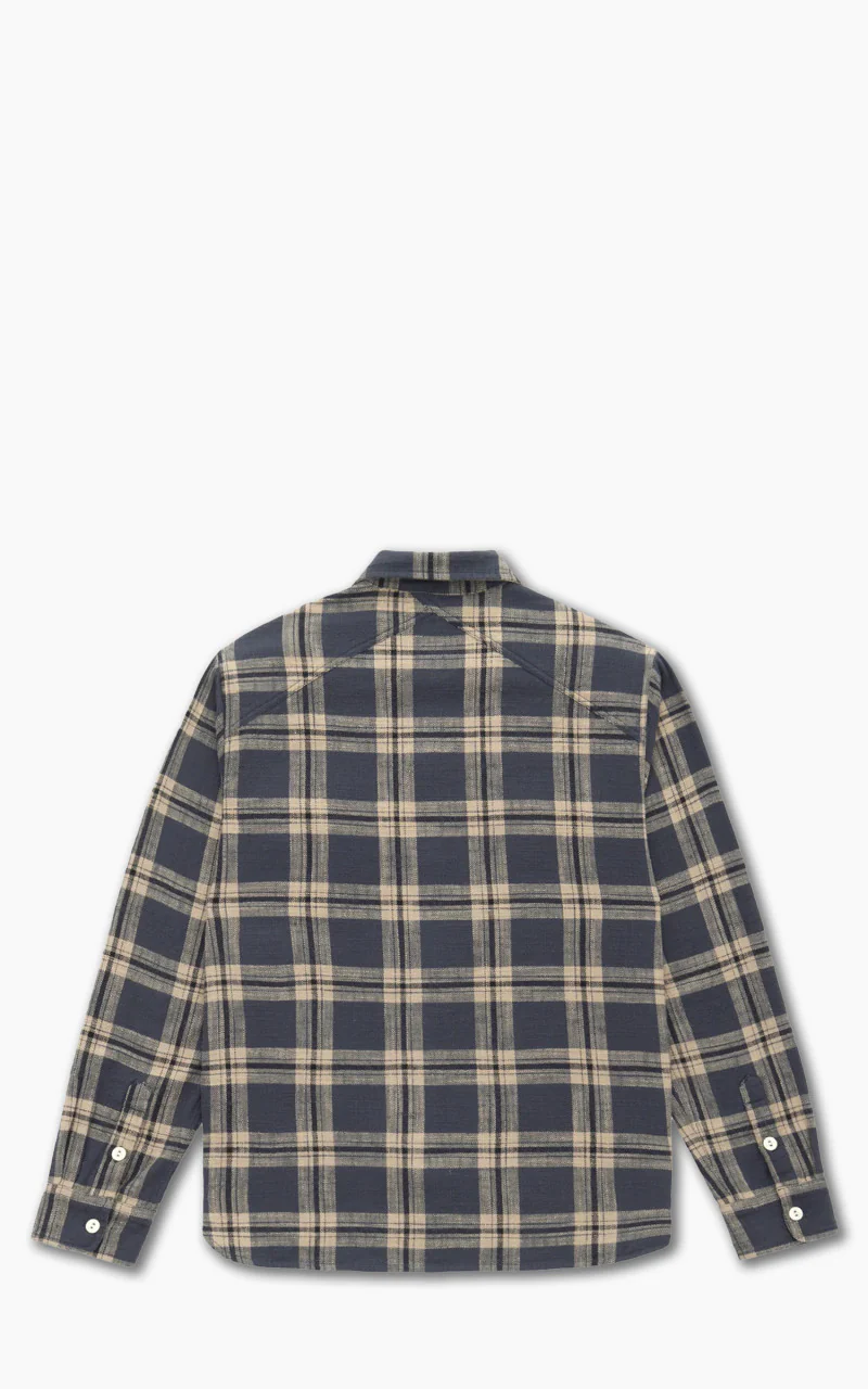 3sixteen Crosscut Flannel Shirt Slate Slub Check - Image 3