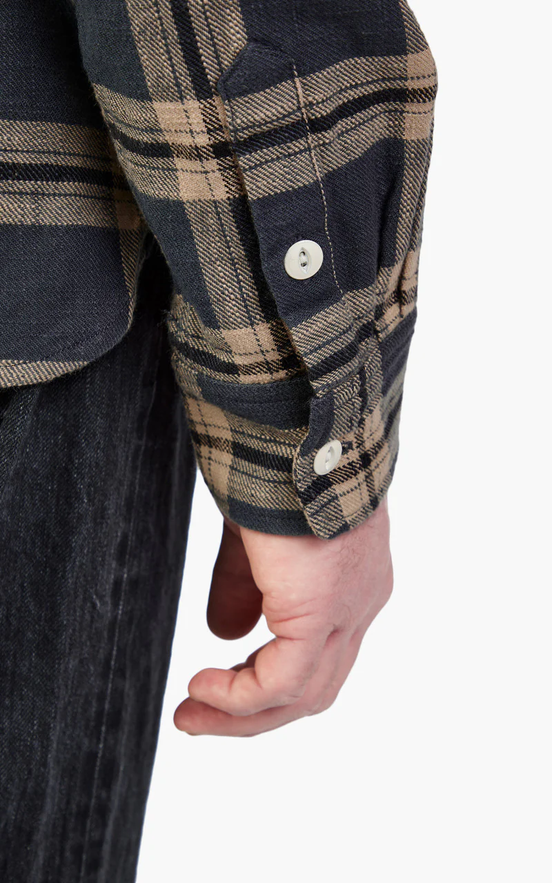 3sixteen Crosscut Flannel Shirt Slate Slub Check - Image 5