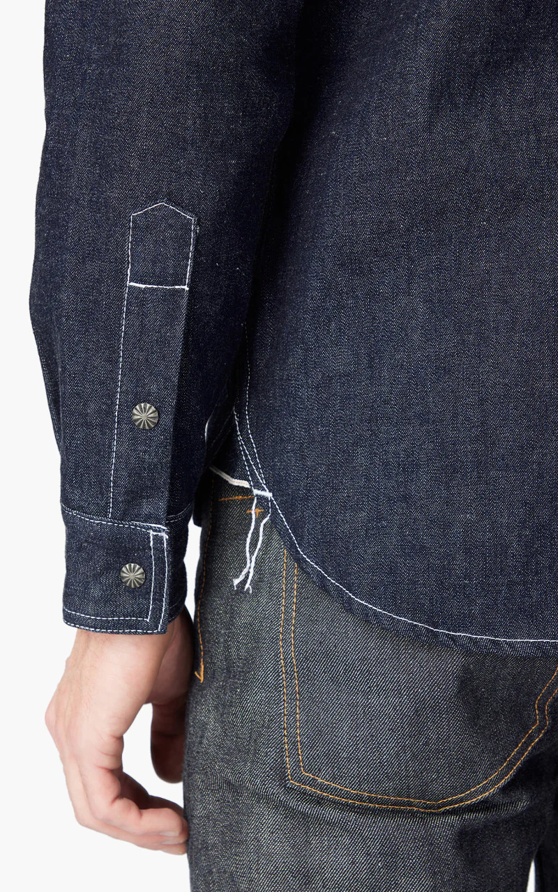 3sixteen Crosscut Western Shirt Selvedge Denim Indigo - Image 7