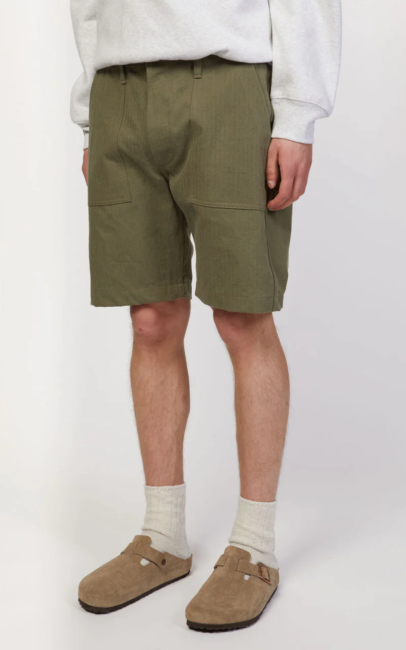 3sixteen Fatigue Shorts HBT Washed Olive - Image 4