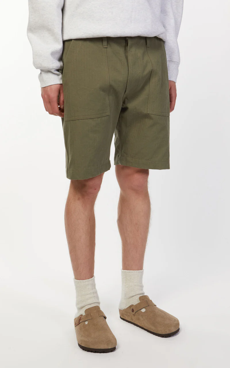 3sixteen Fatigue Shorts HBT Washed Olive - Image 5