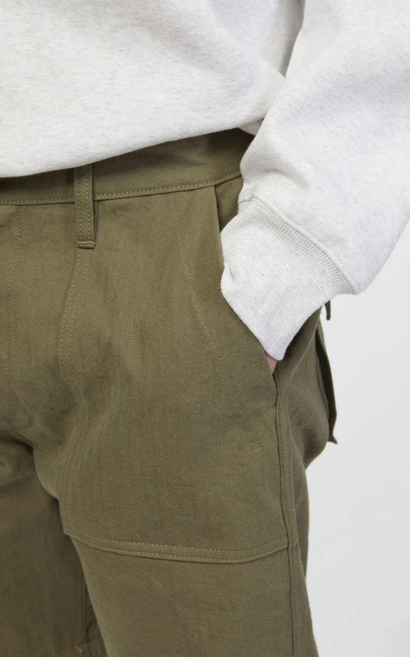 3sixteen Fatigue Shorts HBT Washed Olive - Image 8