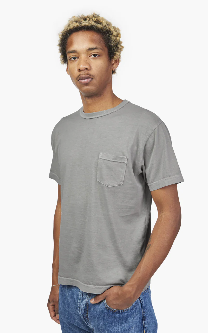 3sixteen Garment Dyed Pima Pocket Tee Ash - Image 3