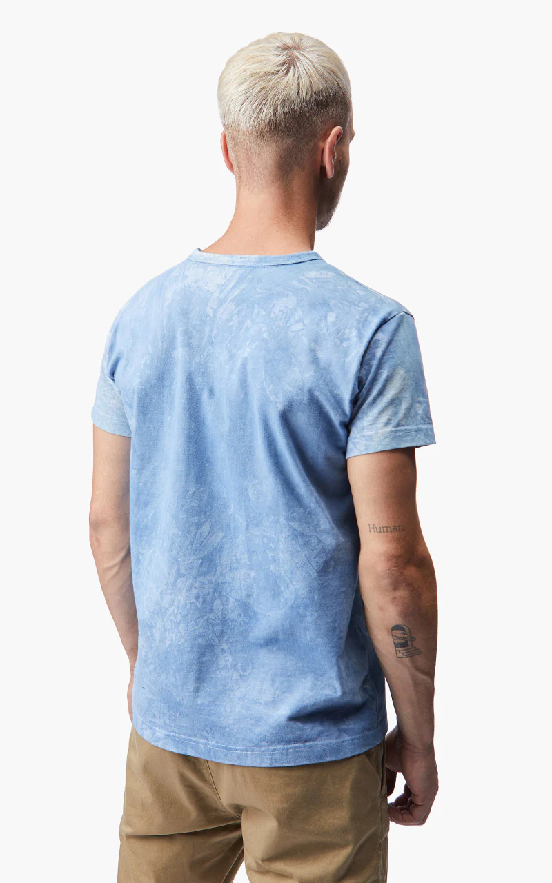 3sixteen Garment Dyed Pocket Tee Natural Indigo Crumple Dye - Image 6