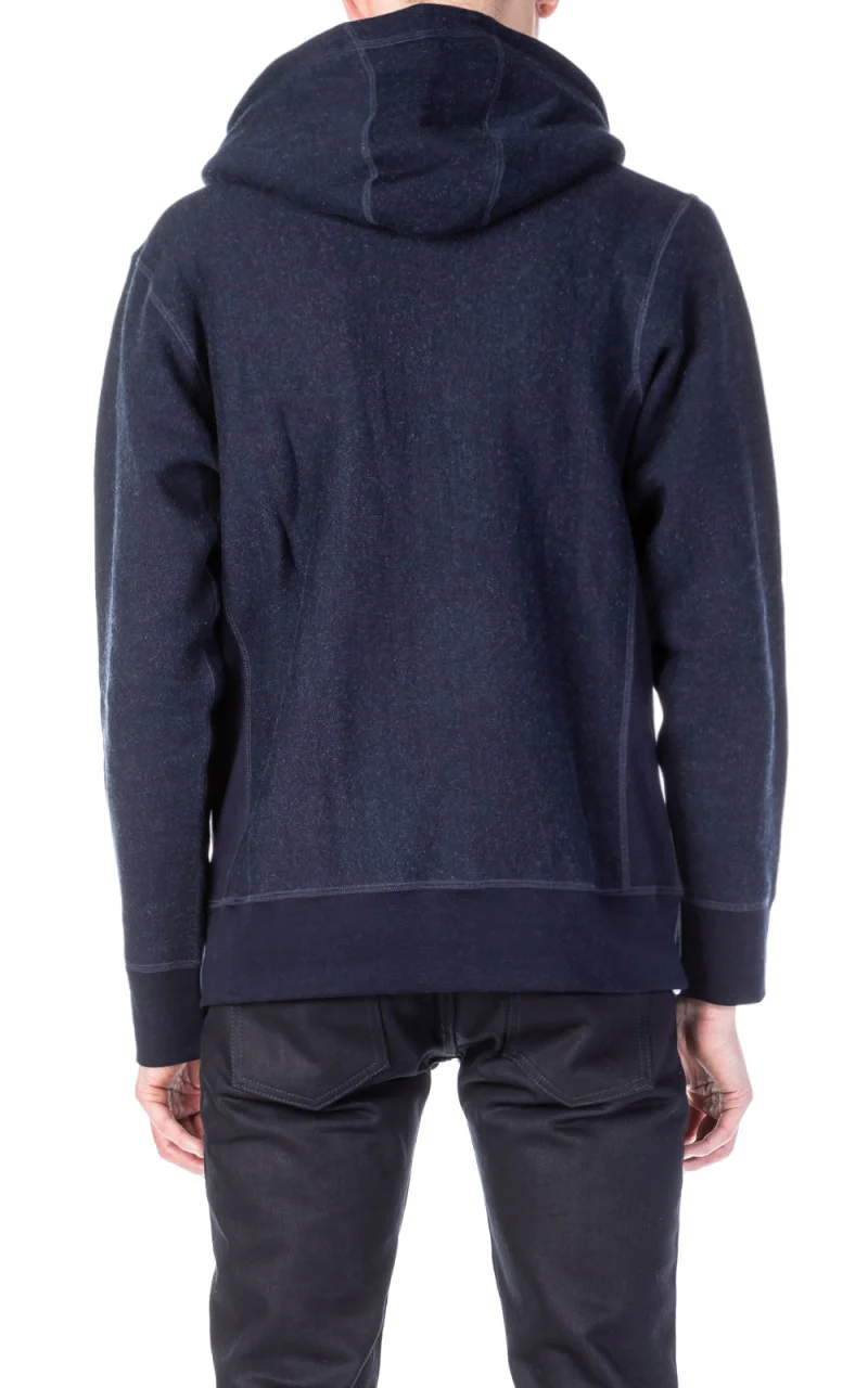 3sixteen Heavyweight Zip Hoody Indigo - Image 4
