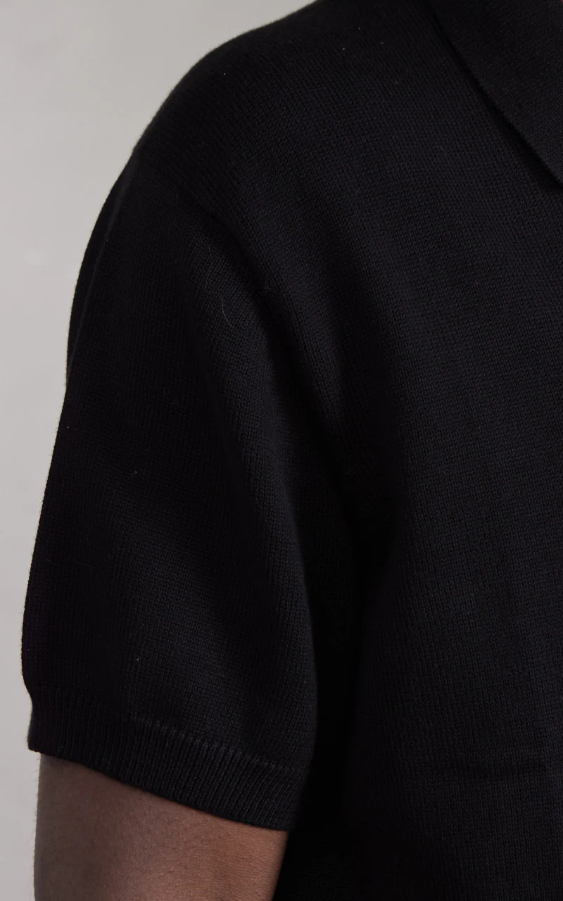 Knit Polo Pima Cotton Black - Image 5