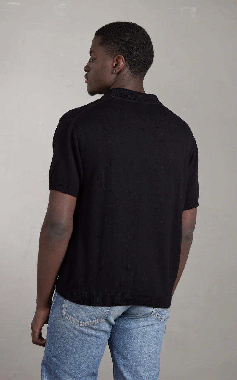 Knit Polo Pima Cotton Black - Image 6