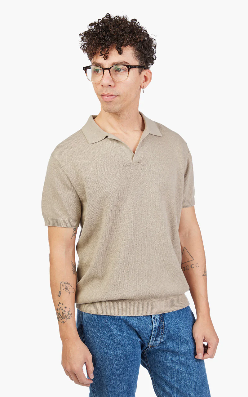 3sixteen Knit Polo Tan - Image 4