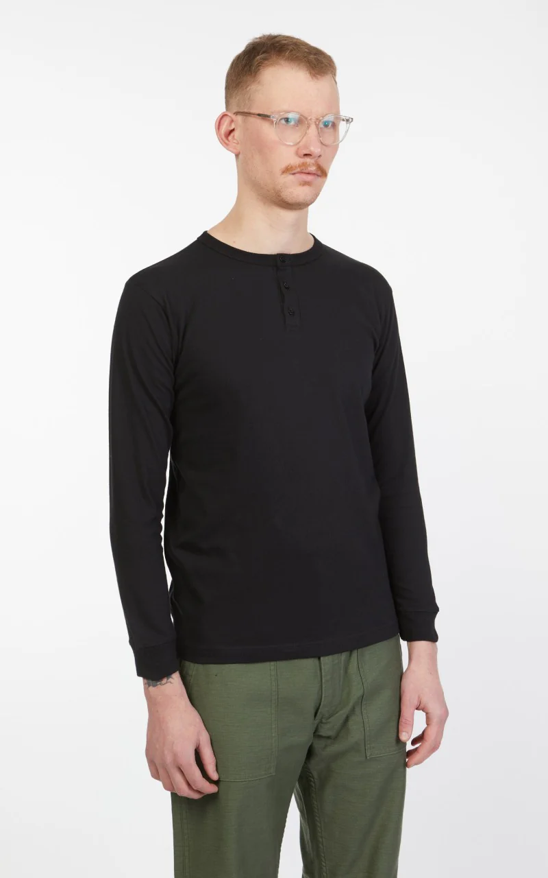 3sixteen Long Sleeve Henley Black - Image 5