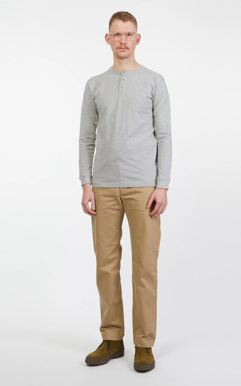 3sixteen Long Sleeve Henley Heather Grey - Image 3