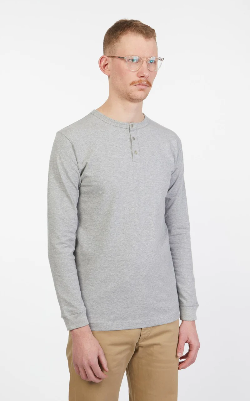 3sixteen Long Sleeve Henley Heather Grey - Image 5
