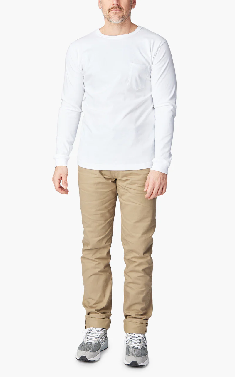 3sixteen Long Sleeve Pocket T-Shirt White - Image 2