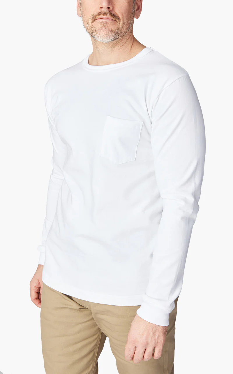 3sixteen Long Sleeve Pocket T-Shirt White - Image 4