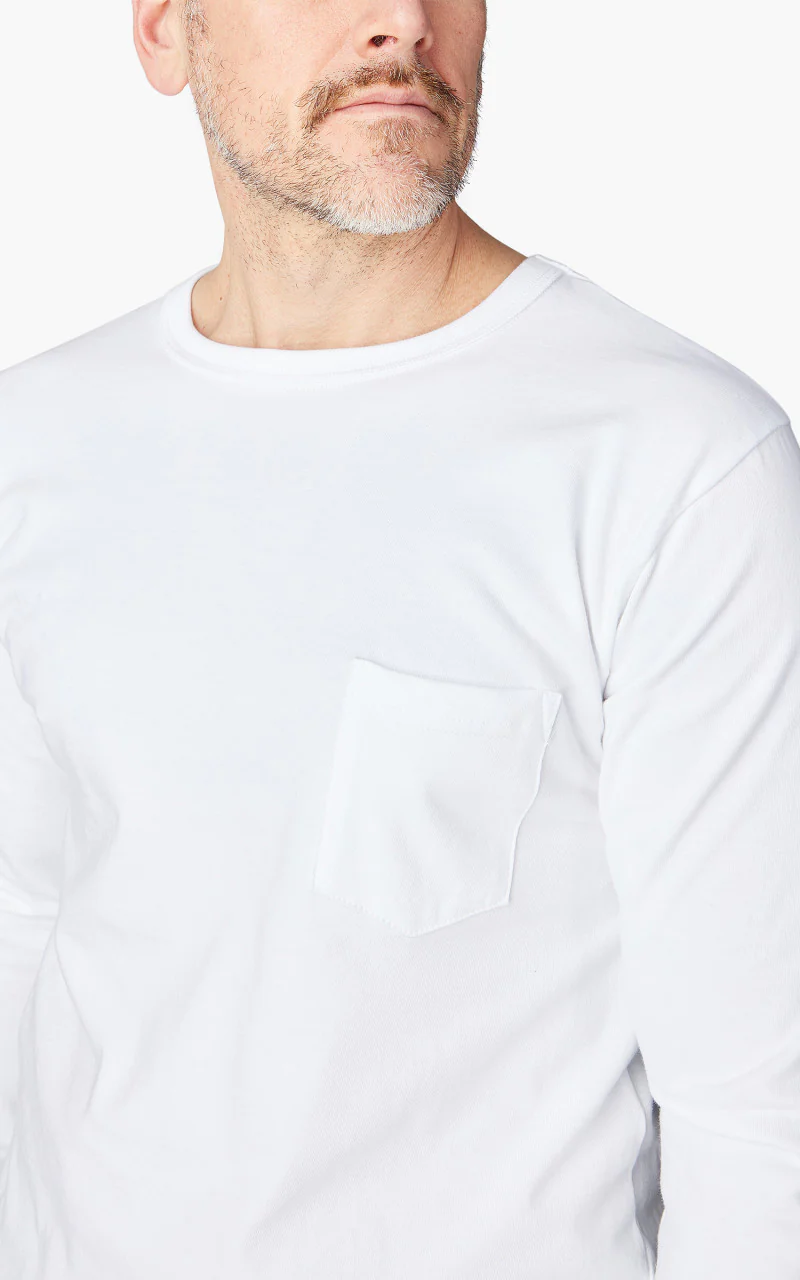 3sixteen Long Sleeve Pocket T-Shirt White - Image 5