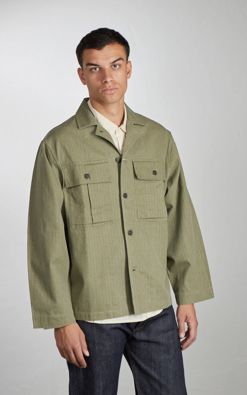3sixteen M43 Overshirt HBT Olive - Image 2