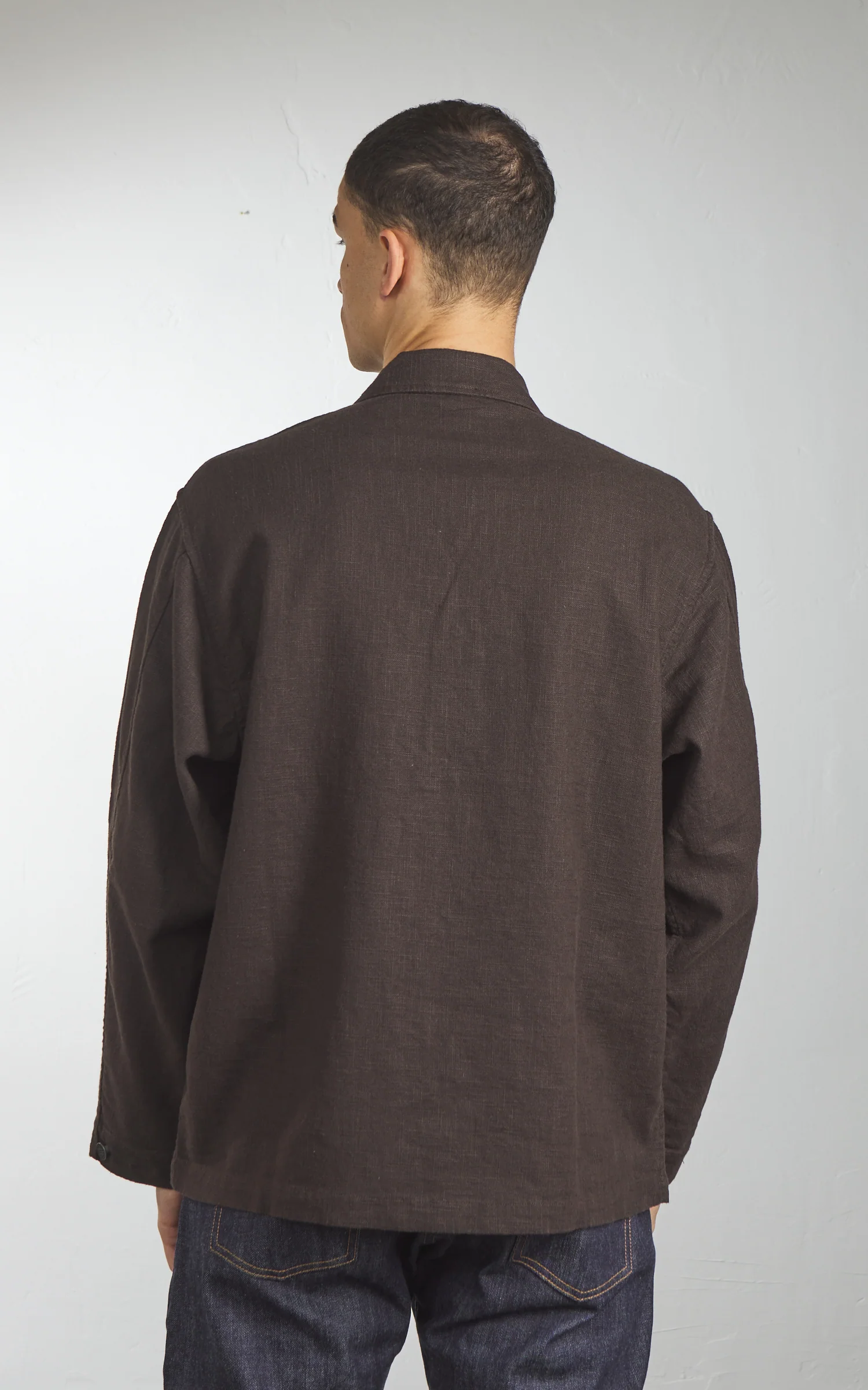 3sixteen M43 Overshirt Linen Chocolate - Image 6