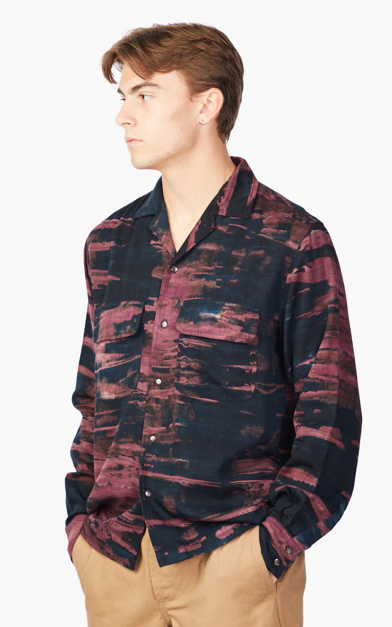 3sixteen Open Collar Shirt Midnight Tie Dye - Image 6