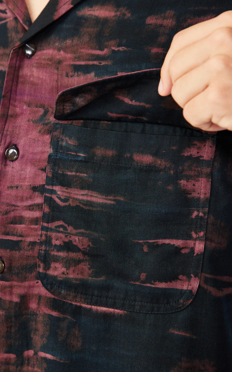 3sixteen Open Collar Shirt Midnight Tie Dye - Image 9