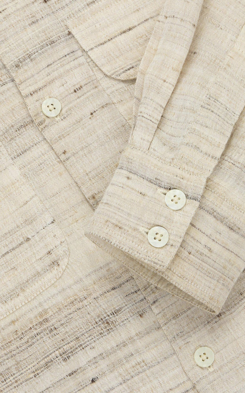 3sixteen Open Collar Shirt Travertine Handloom Silk - Image 7