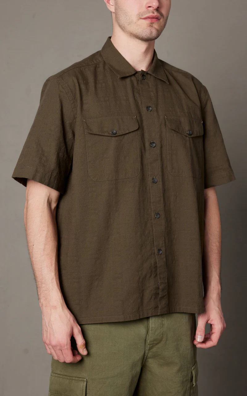 3sixteen Safari Shirt Drab Barkcloth - Image 3