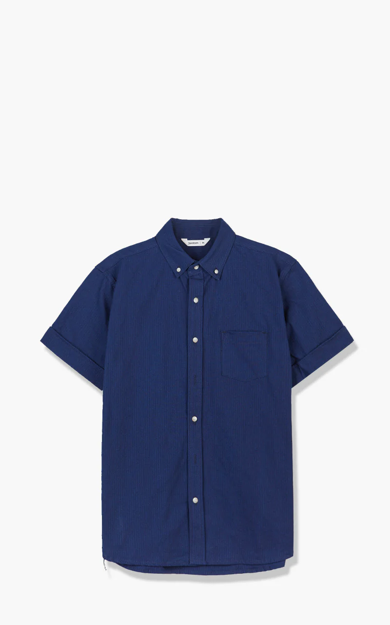 3sixteen Short Sleeve Button Down Shirt Sashiko Indigo
