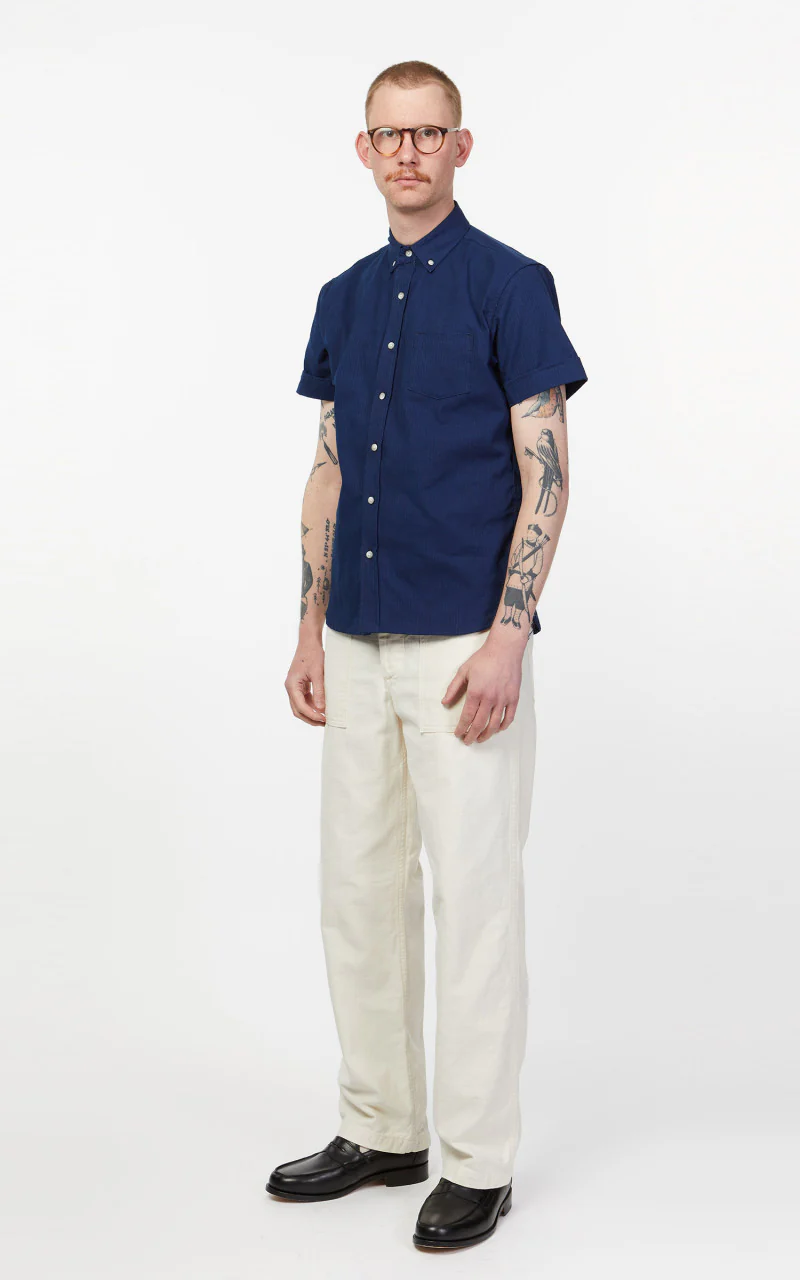 3sixteen Short Sleeve Button Down Shirt Sashiko Indigo - Image 3