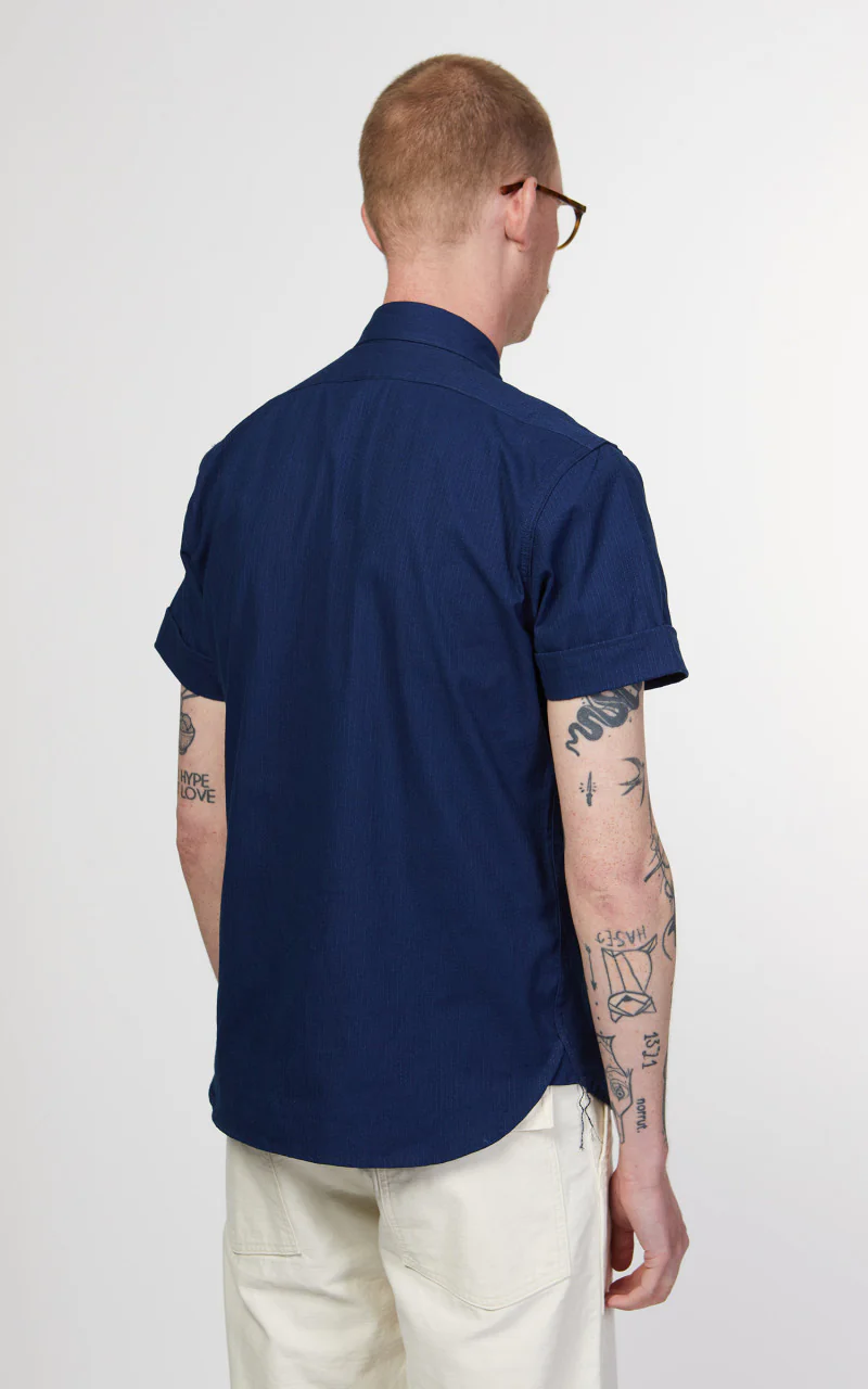 3sixteen Short Sleeve Button Down Shirt Sashiko Indigo - Image 6