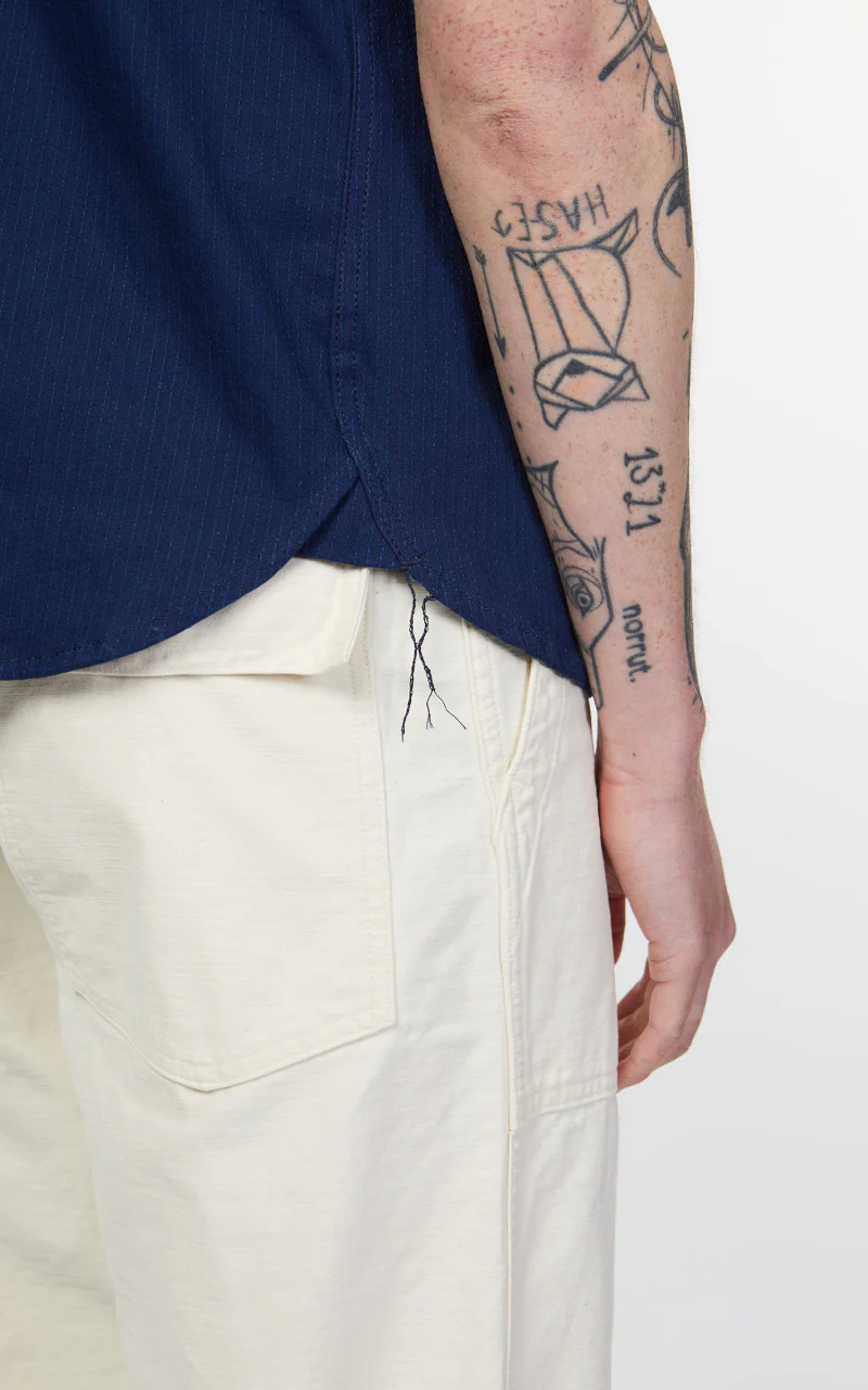 3sixteen Short Sleeve Button Down Shirt Sashiko Indigo - Image 7