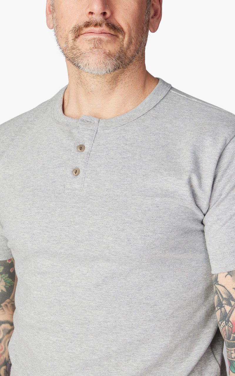 3sixteen Short Sleeve Henley Heather Grey - Image 5