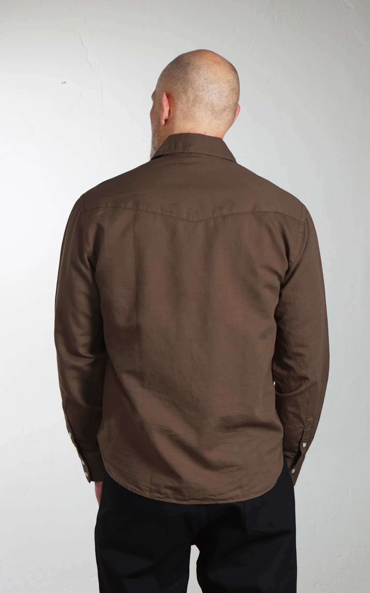 3sixteen Snap Western Shirt Garment Dye Mocha - Image 4