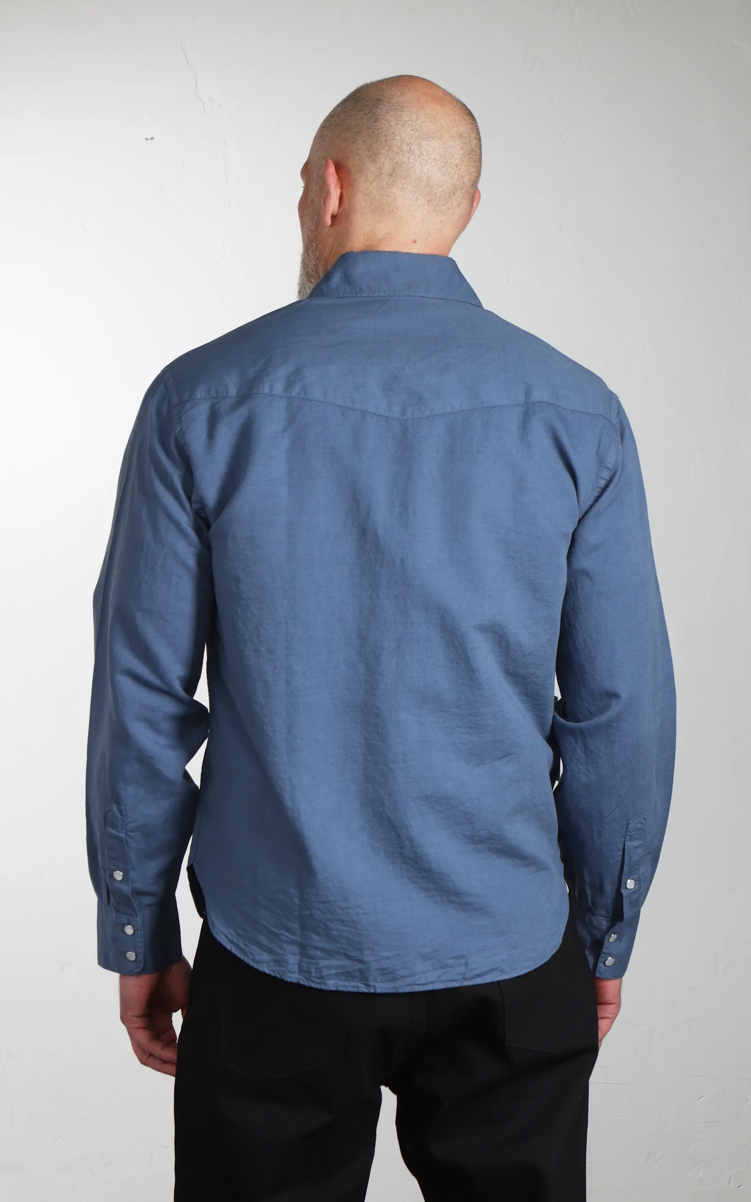 3sixteen Snap Western Shirt Garment Dye Slate - Image 4
