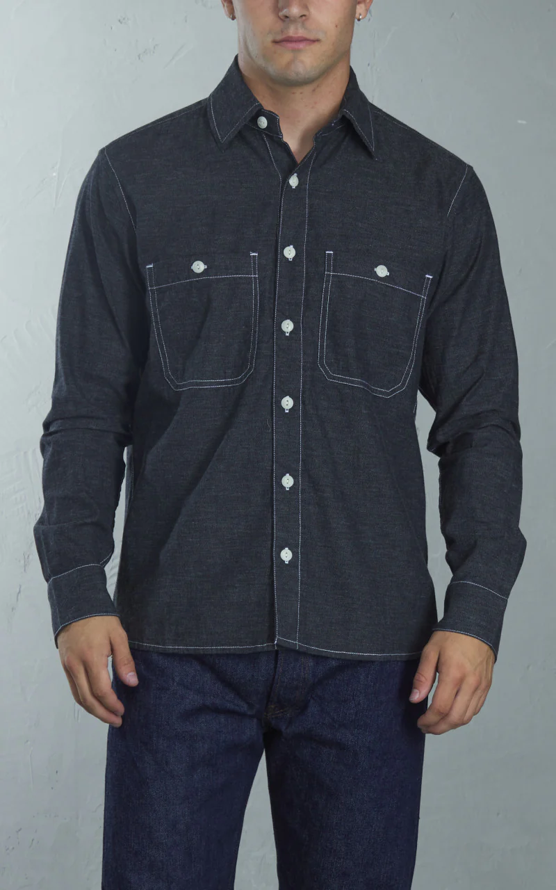 3sixteen Utility Shirt Chambray Black - Image 2