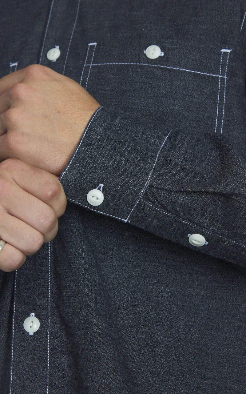 3sixteen Utility Shirt Chambray Black - Image 5
