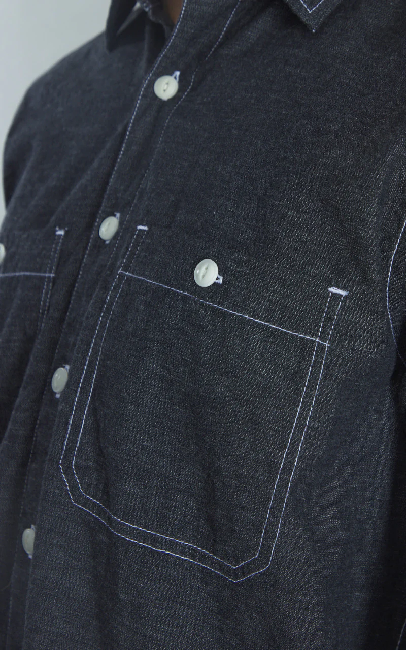 3sixteen Utility Shirt Chambray Black - Image 7